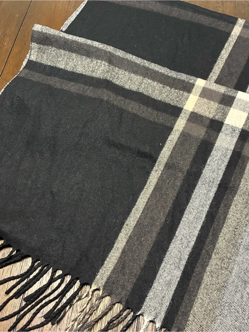 2 MNG + H&M  Unisex Oversized Plaid Blanket Scarf Soft Winter Shawl Wrap Fringe